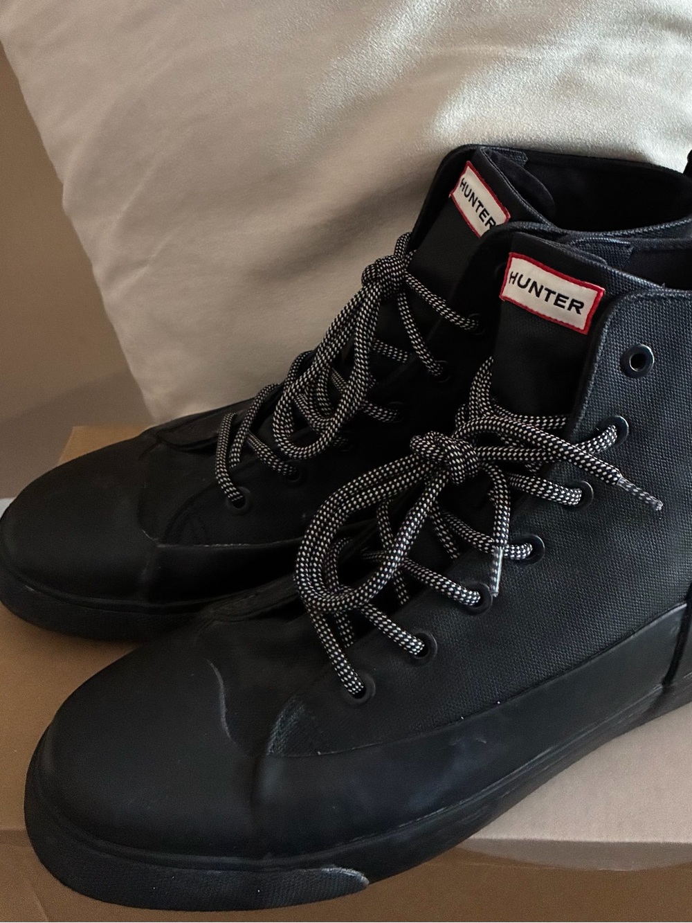 Hunter for Target, Black High-Top, dipped canvas, water resistant Sneakers